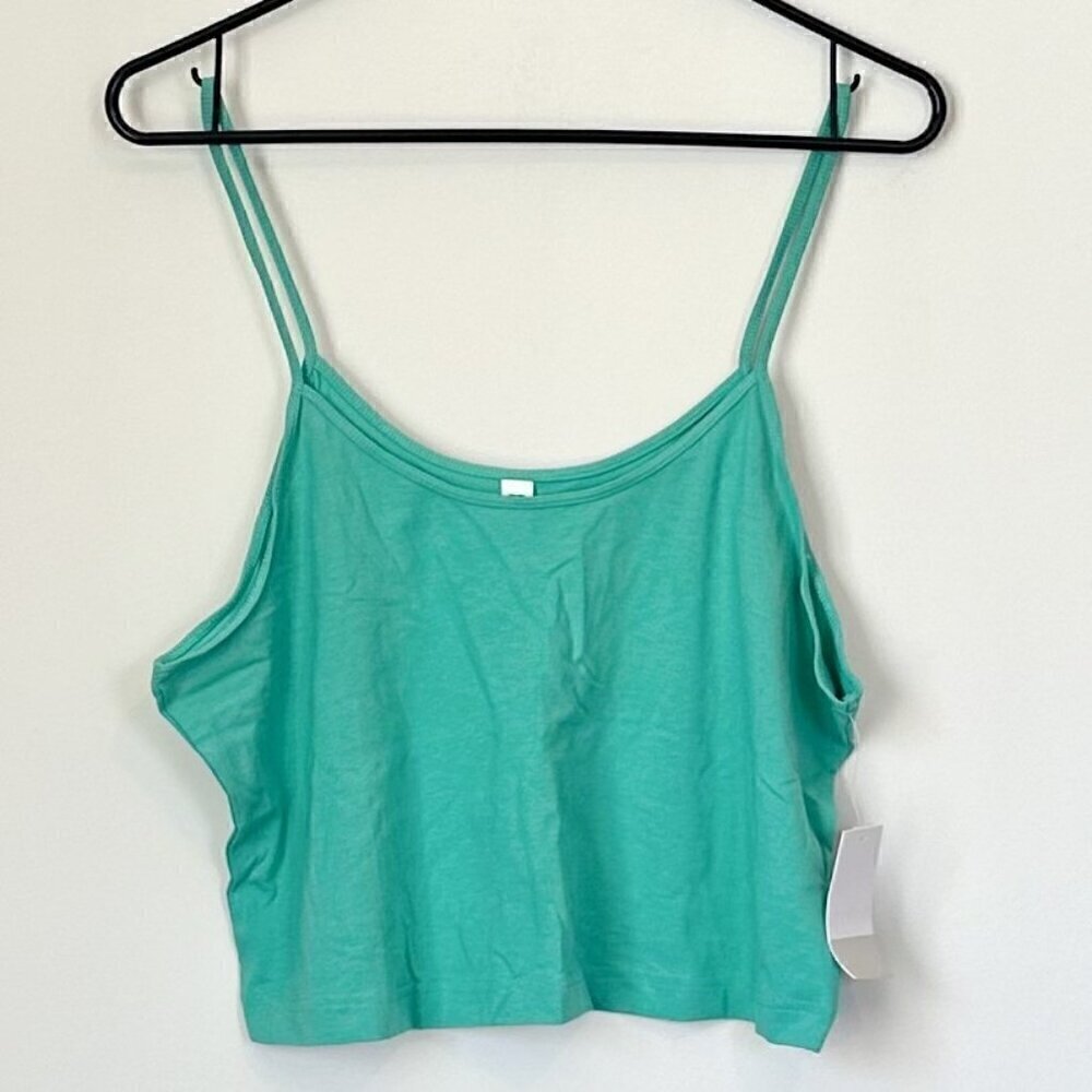 NWT BP Nordstrom Green Spaghetti Strap Crop Tank Top - Size: 2X